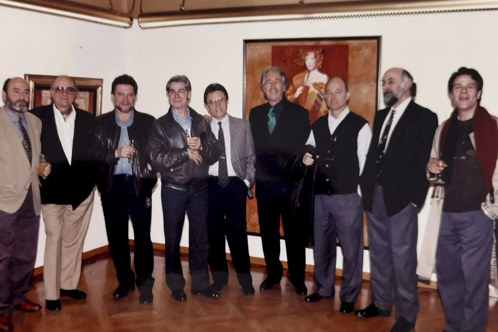 With friends at an exhibition